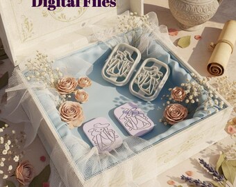Woman Figure Polymer Clay Cutter, Embossed Jewelry STL, 4 Sizes Digital 3D Print