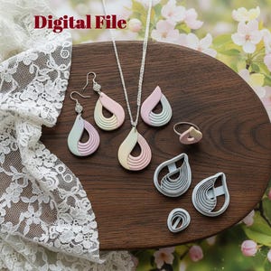 Braut Träne Polymer Clay Cutter, elegante Ohrring STL, 4 Größen Digital 3D Print