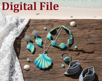 Shell Polymer Clay Cutter, Elegant Earring STL, Digital 3D Printable Download