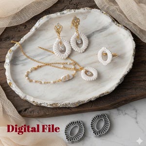 Polymer Clay Cutter för Brudlöv, Chic Örhänge STL, 4 Storlekar Digital 3D-utskrift