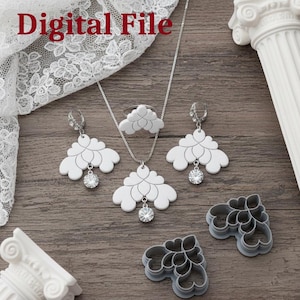 Polymeerkleisnijder bruidsbloem, chique reliëf STL, digitaal 3D-afdrukbestand