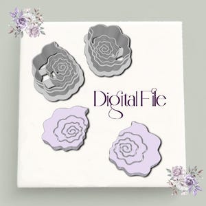 Digital 3D File for Modern Snail mirror Earring Cutter STL – Stylish Polymer Clay Cutter Digital File –Tool for Trendy Clay Jewelry Designs