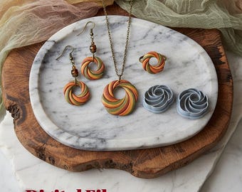 Swirl Chic Polymer Clay Cutter | Mirror|Whirlpool| Digital STL File | 6 Sizes