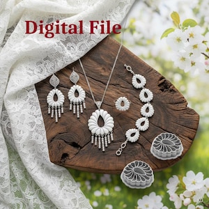 Bridal Leaves Polymer Clay Cutter, Chic Art STL, 6 Sizes Digital 3D Print