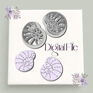 Summer Snail mirror Earring Cutter STL – Cute Polymer Clay Cutter Digital File – 3D Printed Tool for Fun Garden-Inspired Clay Jewelry