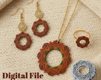 Mandala Polymer Clay Cutter, Embossed Jewelry STL, 3 Sizes Digital 3D Print