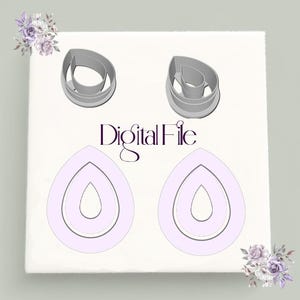 Double Geometric Tear Cutter | Polymer Clay Jewelry Tool | 3D Printed PLA Earring Cutter | Jewelry Making Supplies | STL Digital File |4size