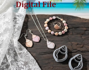 Seashell Polymer Clay Cutter, Earring STL File, Digital 3D Printable Download