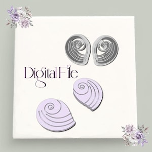 Sea Snail mirror Earring Polymer Clay Cutter STL | Digital Clay Cutter File | 3D Printable Tool for Earrings | Polymer Clay Jewelry Tool
