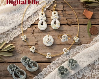Organic Knot Drop Earrings Clay Cutter STL