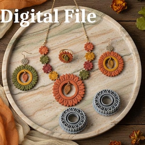 Embossed Floral Donut Polymer Clay Cutter, STL File, 4 Sizes Digital 3D Print