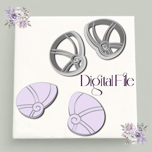 Cute Snail mirror Earring Cutter STL – Polymer Clay Cutter Digital File – Kawaii Clay Tool for Earrings – 3D Printable Snail Design