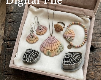 Seashell Polymer Clay Cutter, 3D Print Earring STL, Digital 3D Printable Download
