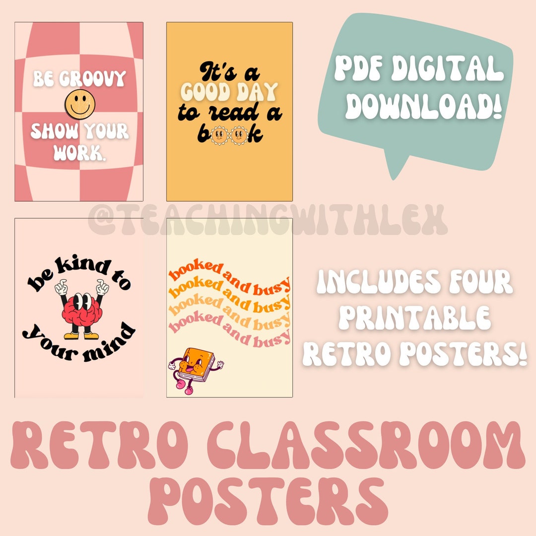 Retro Classroom Posters | Boho Classroom Posters | Classroom Quotes - Etsy