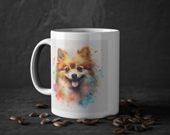 White Ceramic Mug (0,33L) Dog Pomeranian
