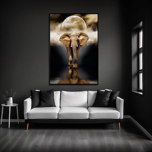 Elephant Wall Art Prints, Elephant Canvas Painting, Animal Canvas Art, Elephant Lover Gift Canvas, Wildlife Wall Decor, Trendy Wall Art