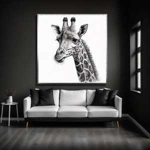 Giraffe Canvas Wall Art: Modern Animal Print, Home Decor