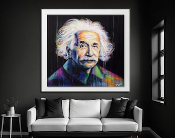 Albert Einstein Canvas Print, Modern Science Wall Art