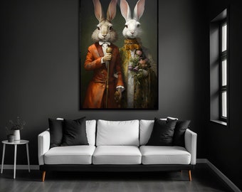 Alice in Wonderland Rabbit Art Print, Kids Room Decor