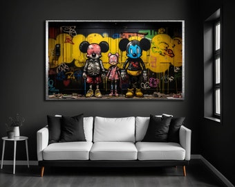Banksy Graffiti Art Print, Modern Street Art Canvas