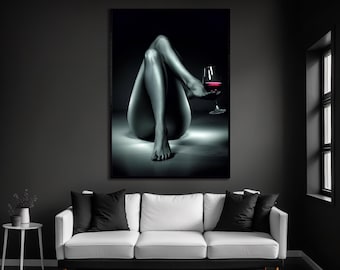 Sexy Girl Wall art, Woman Portrait Canvas Painting, Woman Artwork