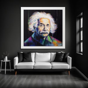 Albert Einstein Print Art, Einstein Paintings on Canvas, Science Wall Art