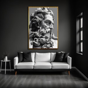 Zeus Statue Canvas Print: Greek Mythology Wall Art