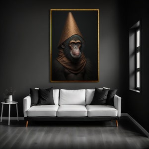 Animal Artwork, Monkey Art, Abstract Monkey Poster, Abstract Printed, Abstract Monkey Wall Decor, Monkey Canvas Art, Landscape canvas