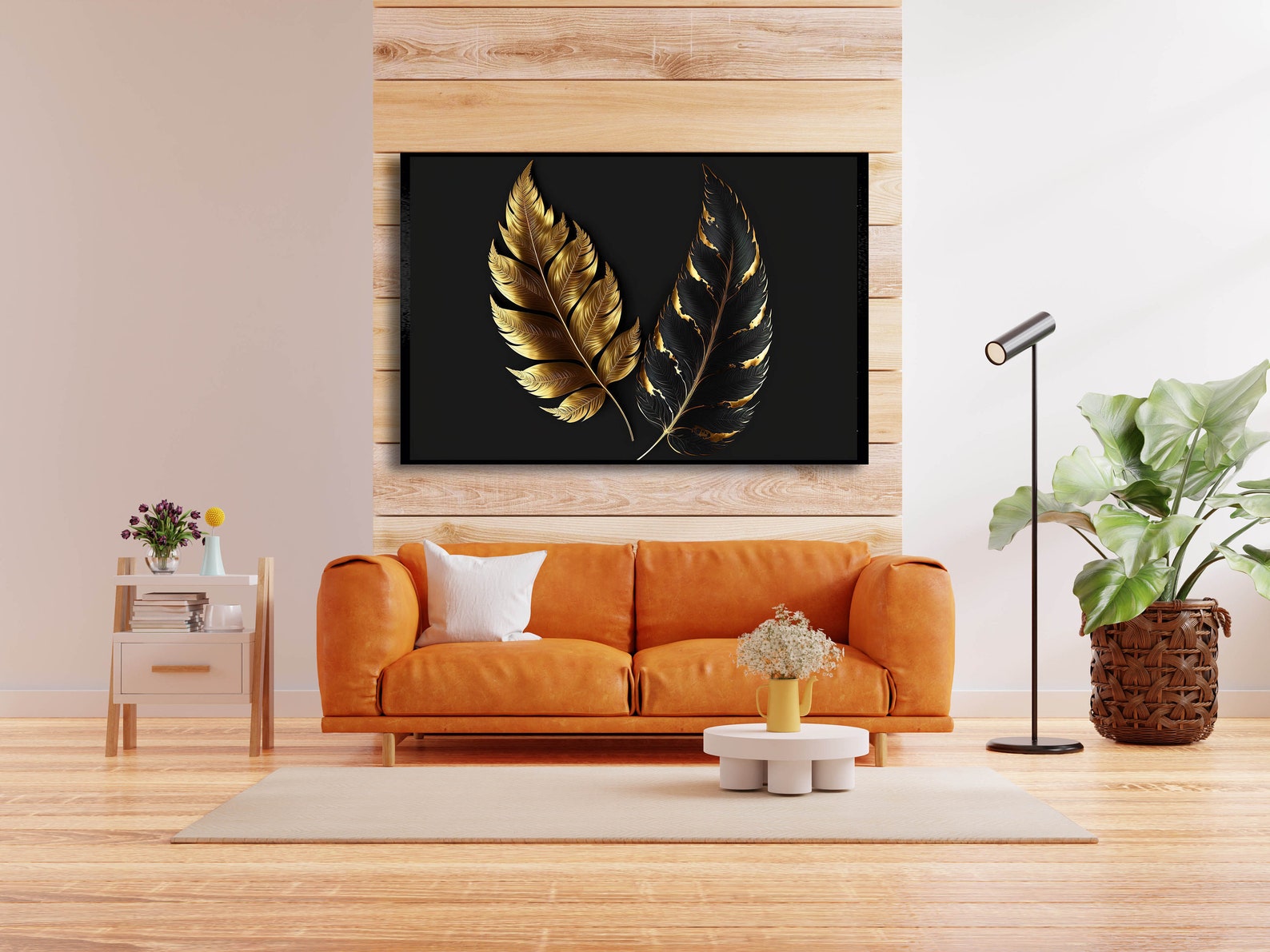 Gold Feather Art Print: Beatiful Feather Wall Art, Living Room Decor - Etsy