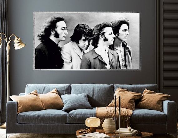 The Beatles Canvas Painting, Abstract Rock Band Music Wall Art - Etsy