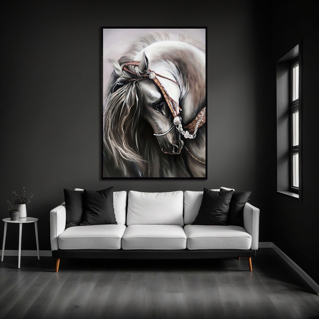 Horse Canvas Print Art, Modern Horse Wall Decor, Abstract Horse Wall ...