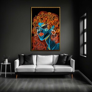 Pop Art Woman Portrait Canvas Print: Graffiti Style Abstract Wall Art