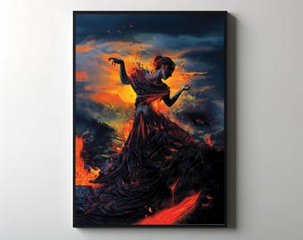 Flamenco Dancer Canvas Print, Luxury Woman Wall Art
