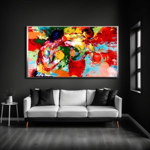 Rocky Balboa Canvas, Rocky Balboa vs Apollo, Boxing Fighting Club Wall Decor, Modern Home Decor, Ready to hand, Gifts