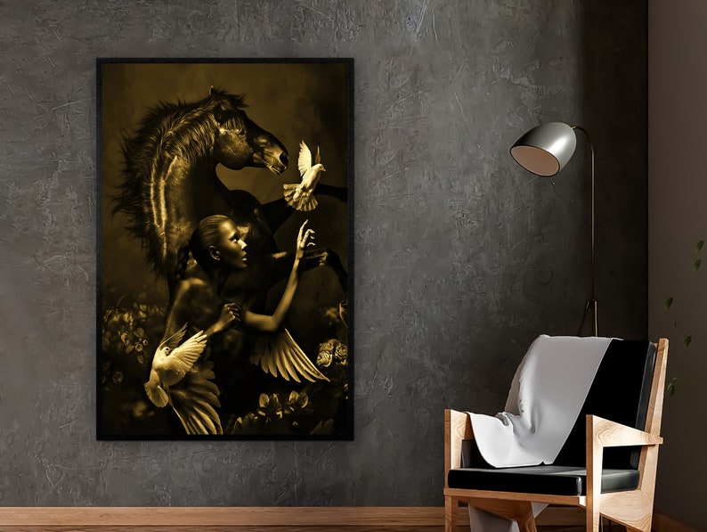 Black Woman Horse Art Print, African American Fine Art - Etsy