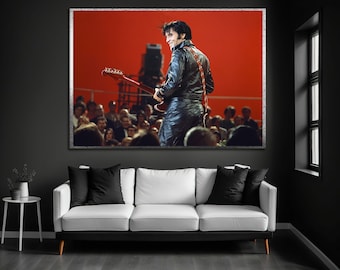 Elvis Presley Canvas Wall Art: King of Rock and Roll Poster