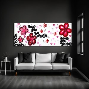 Banksy Love Hearts Canvas Print: Graffiti Wall Decor