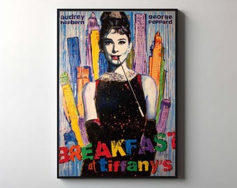 Audrey Hepburn Canvas Printing, Famous Wall Art, Woman Fashion Wall Decor