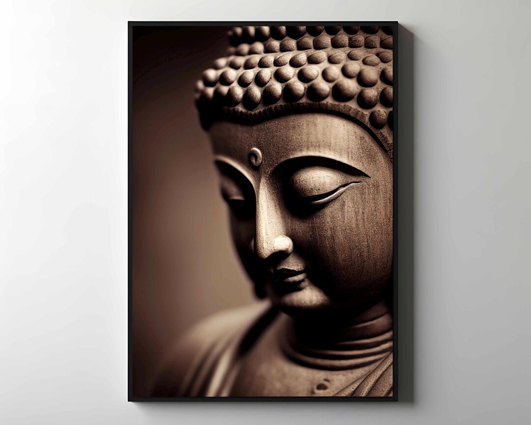 Buddha Statue Canvas Wall Art, Zen Meditation Decor - Etsy