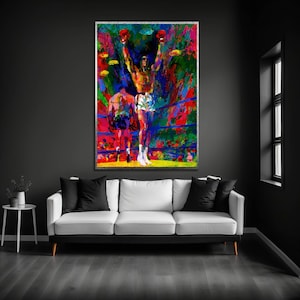 Muhammed Ali Leinwand Wanddekor, Muhammed Ali Boxen Wandkunst, Sport Wandkunst, Bunte Leinwand Wandkunst, Wohnkultur, Haus Geschenk, fertig zum Aufhängen