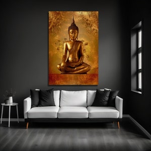 Buddha Canvas Print Art, Colorful Buddha Wall Art, Buddhism Zen Painting on Canvas, Meditation Artwork, Home Wall Decor