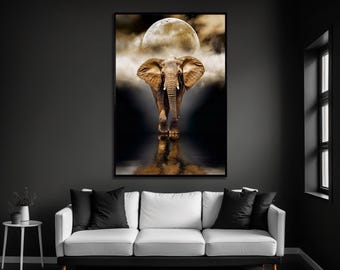 Elephant Canvas Art Print, Wildlife Wall Decor, Animal Lover Gift