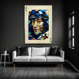 Lienzo decorativo para bar y bistró, póster de naipes contemporáneo y único, decoración moderna para el hogar.