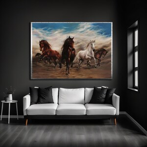 Laufende Pferde - Wandbild, modernes Wohndekor, Geschenk für Pferdeliebhaber