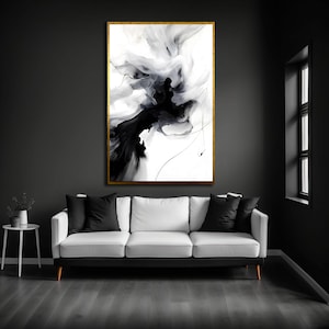 Black and White Abstract Canvas Print, Abstract Luxury wall art, Abstract canvas, Anniversary Gift, Modern Artwork, Modern Home Decor