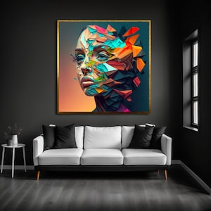 Woman Abstract Digital Print, Colorful Woman, Woman Abstract Print, Woman Digital Print, Woman Portrait, Woman Painting, Digital Art