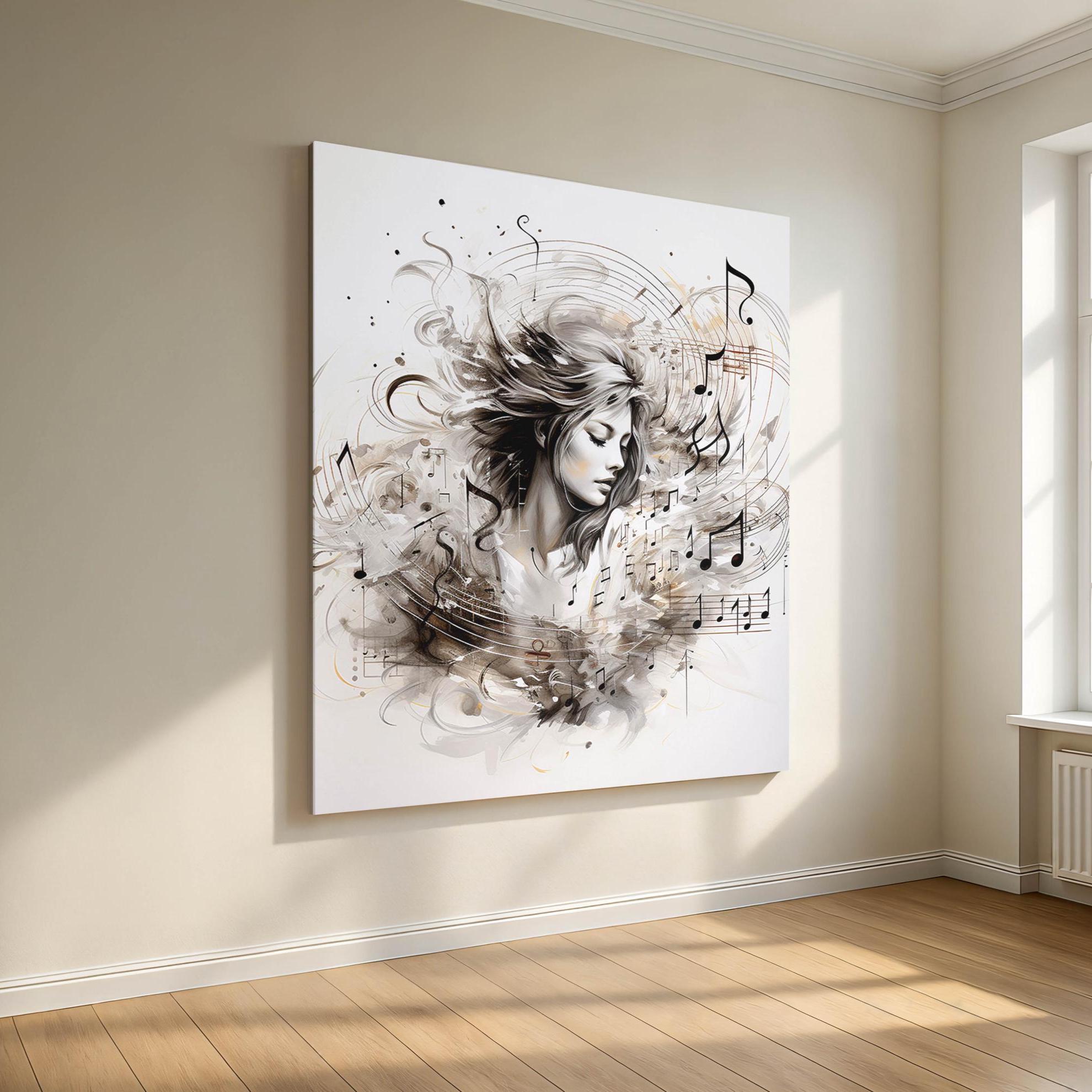 Abstract Sound Wave Music Art, Modern Cotton Canvas Wall Print