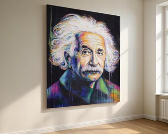 Albert Einstein Canvas Print, Modern Science Wall Art