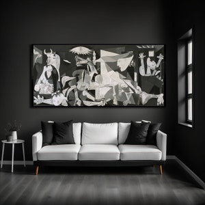 Riproduzione di dipinti su tela, decorazione murale Guernica, stampe artistiche di Pablo Picasso, Guernica di Picasso, arte murale, arte contemporanea, arredamento per la casa