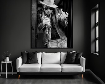 Johnny Depp Canvas, Vintage Poster, Music retro wall art